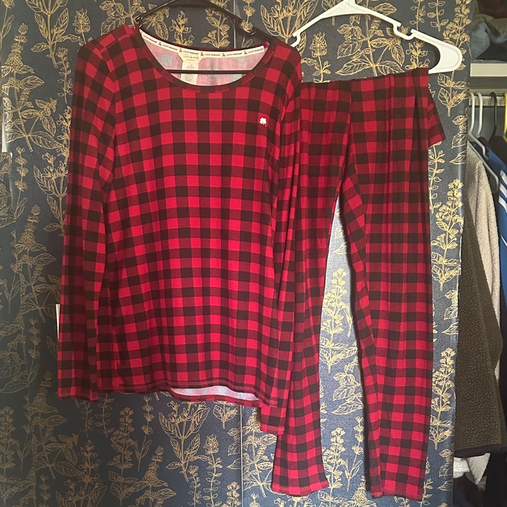 Lucky Brand Red and Black Checkered Shirt